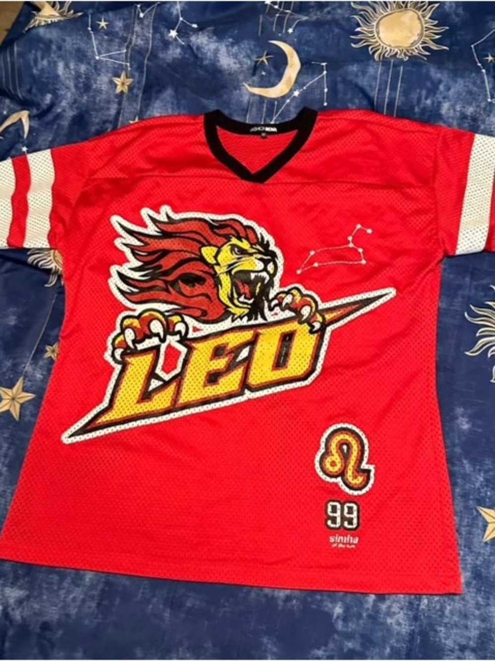 Red Leo Graphic Kids Sports Tee